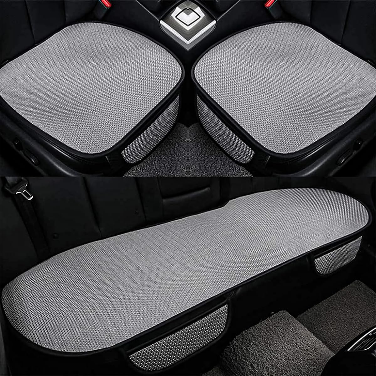 3Pcs Car Seat Covers Breathable Front Seat Cushion Mat Summer Ice Silk Car Seat Cover